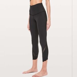 Lululemon Wunder Under Crop II *Roll Down Scallop Full-On Luxtreme 24"Black